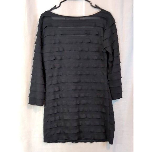 Max Studio Women's LARGE Sheath Dress Black Tiered Ruffle Layers Whimsygoth - Picture 2 of 12